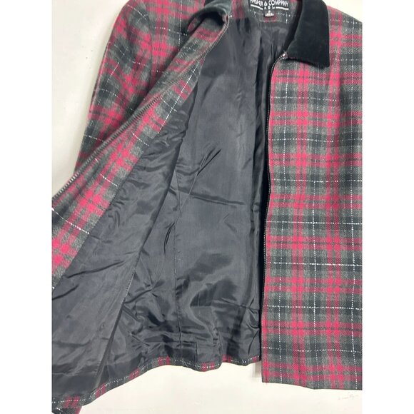 Kasper & Company ASL Vintage Wool Plaid Button Up Blazer Suit Jacket - Sz 8 - Picture 4 of 7